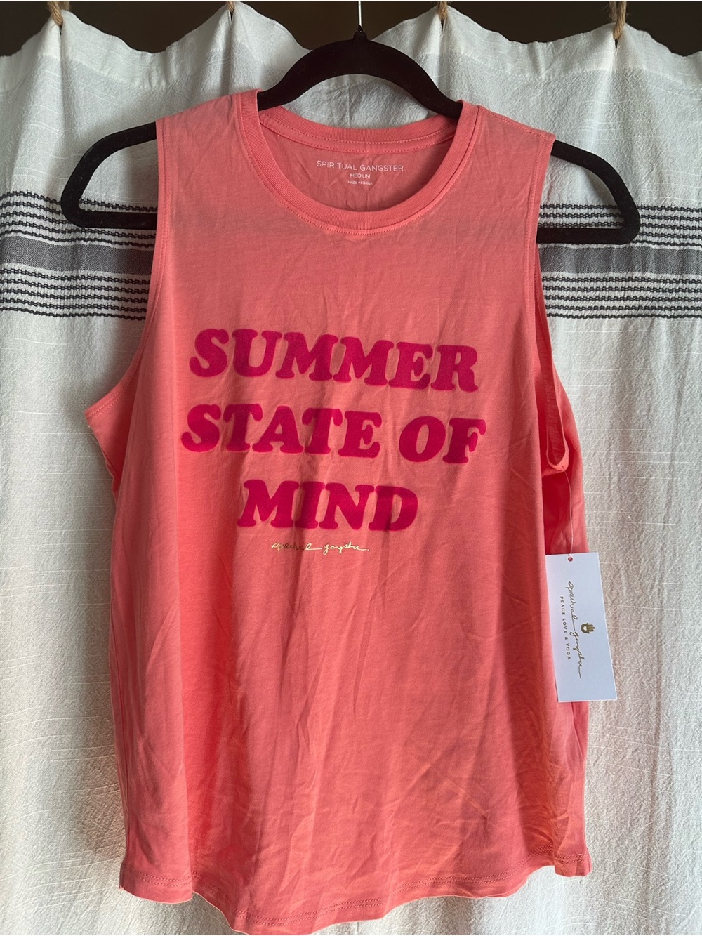 Spiritual Gangster Coral Tank with Pink Graphic